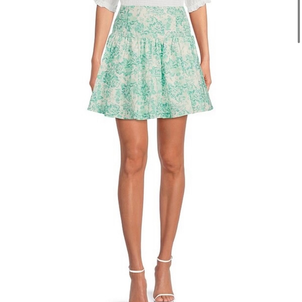 NWT Floral high waisted mini skirt